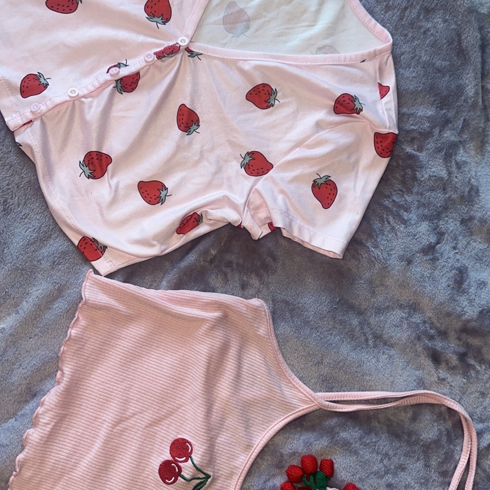 Strawberry Cherry SHEIN Top Set